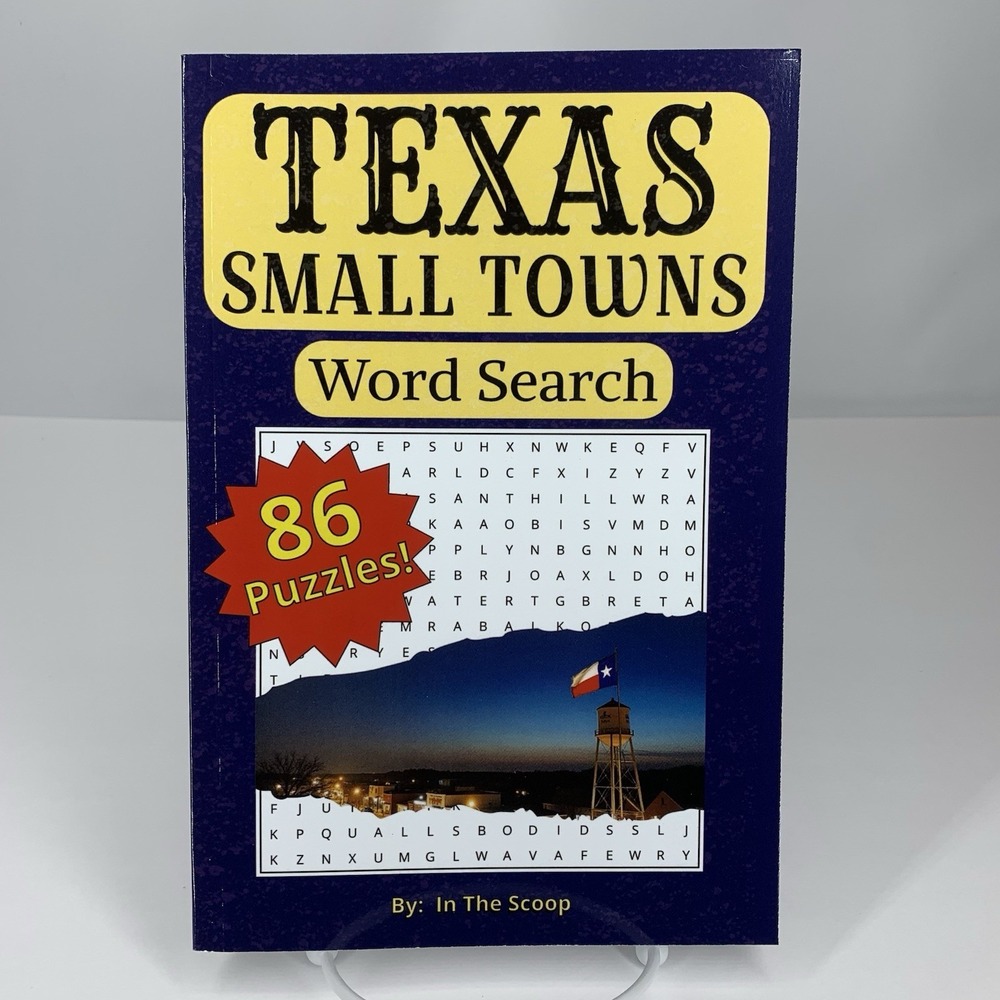 Texas Small Towns Word Search Book 86 Puzzles 2000+ Towns 6"x9" In The Scoop NEW